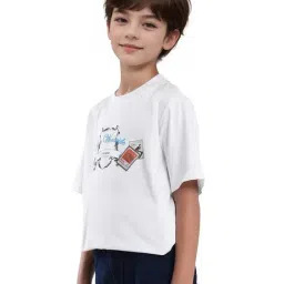 Rare Ones Boys Off White Cotton Printed T-Shirt image 4