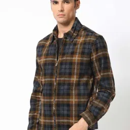 Rare Rabbit Black Relaxed Fit Checks Shaket image 4