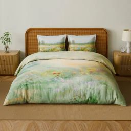 Spaces Cotton Green Floral 180 TC Double Size Bedsheet with 2 Pillow Covers-picture-24
