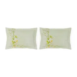 Spaces Cotton Green Floral 180 TC Double Size Bedsheet with 2 Pillow Covers image 4