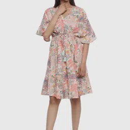 Fabindia Peach & Pink Cotton Printed Nighty-picture-30