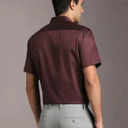 Louis Philippe Maroon Cotton Regular Fit Printed Shirt image 2