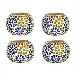 1ST TIME White & Red 4 Pieces Cylindrical Shaped Candle Holders-picture-25