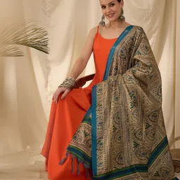 InWeave Women Regular Kurta with Palazzos & With Dupatta image 5