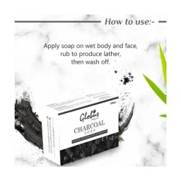 Globus Naturals Charcoal Soap Enriched with Almond Oil & Glycerine - 100 gm (Pack of 3) image 4