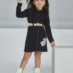 Peppermint Kids Black Polyester Regular Fit 1 Dress-picture-27