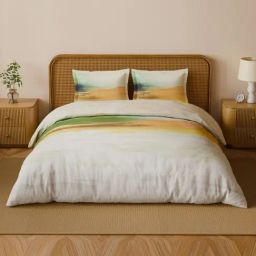 Spaces Cotton Orange Abstract 180 TC Double Size Bedsheet with 2 Pillow Covers-picture-42