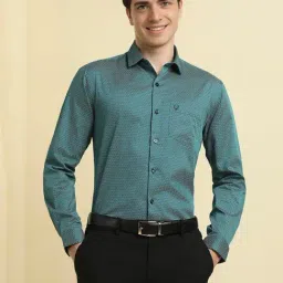 Allen Solly Blue Cotton Slim fit Print Shirt-picture-19