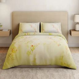 Spaces Cotton Green Geometric 132 TC Double Size Bedsheet with 2 Pillow Covers-picture-14