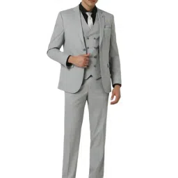 Van Heusen Grey Slim Fit Three Piece Suit image 5