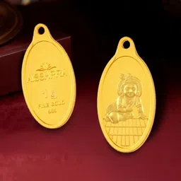 Aisshpra 24 KT Laddu Gopal Gold Coin Pendant - 1 g-picture-19