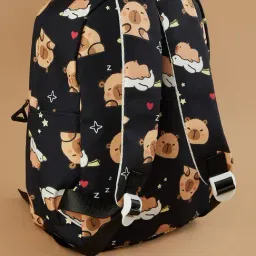 Ginger by Lifestyle Black Printed Backpack image 3