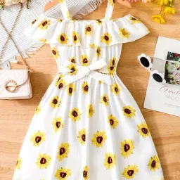 STH Girls White Printed Dress-picture-23