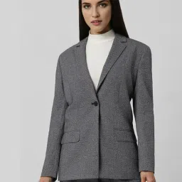 Van Heusen Grey Polyester Regular Fit Print Blazer-picture-18