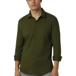 Van Heusen Green Cotton Slim Fit Shirt-picture-22