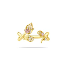 SRIYA Women 18K Gold-Plated Adjustable Finger Ring image 5