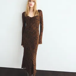 MANGO Leopard Print Bodycon Maxi Dress-image-23