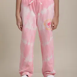 Kidsville Barbie Printed Regular Fit Pink Joggers For Girls-image-24