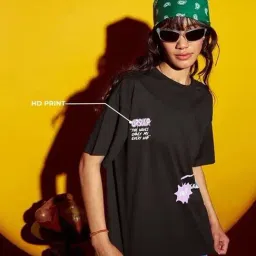 Bewakoof Black Graphic Relaxed Fit T-Shirt-image-35