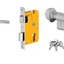 Dorset 60 mm Lever Handle Lock Set With Knob and Key Cylinder Stainless Steel HL ON-picture-33