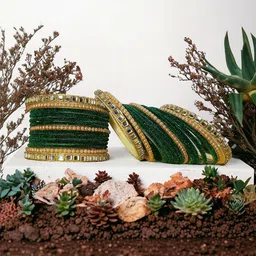 Luxurious Set Of 26 Stone Studded & Beaded Bangle image 5