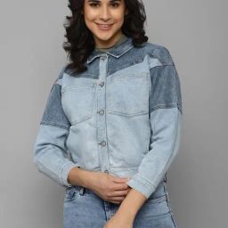 Allen Solly Blue Cotton Color-Block Jacket-picture-49