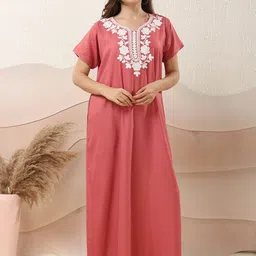 EASY MOM Embroidered Maxi Dress-image-57