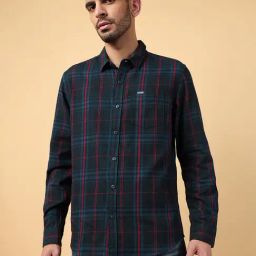 Wrangler Blue Regular Fit Check Shirt-picture-17