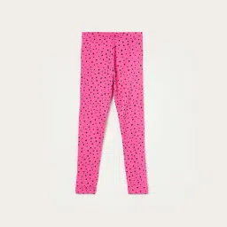 Fame Forever by Lifestyle Kids Fuchsia Pink Cotton Printed Leggings-picture-13
