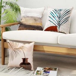 Bianca Suzane Earthy & Beige Micro Fiber Reversible Printed Cushion Covers - Set of 3-picture-19