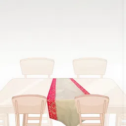 Pink Parrot Pink & Gold Toned Ethnic Motifs Table Runner With Tassels-picture-31