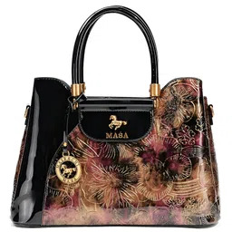 SYGA Women's Tote Bag Floral Print & Embossed, Spacious Daily Shoulder Bag with Zipper Pockets and Cover Closure(style-01)-image-23