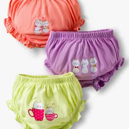 BUMZEE Cotton Bloomer with Animal Print Pack of 3 -Yellow Peach & Lavender-picture-10