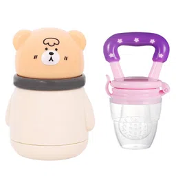 The Cheeky Kidzz Baby Food Feeder Nibbler With Skin Care Powder Puff Box In A Cute Cartoon Bear Design BPA Free-image-95