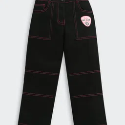 Barbie by Tiny Girl Denim Thread Work Embroidered Jeans - Black-picture-33