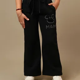 Kidsville Knit Disney Mickey & Friends Featuring Character Printed Track Pants - Black-image-73