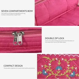 Kuber Industries Grey & Pink 3 Pieces Self Design Jewellery Organisers image 3