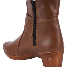 Shoetopia Solid Boots - Brown image 3
