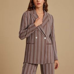 Kazo Self Design Oversized-Fit  Double-Breasted Blazers-picture-34