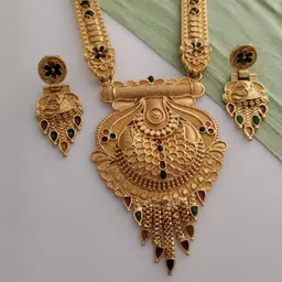 niva fashion Gold-Plated Brass Necklace & Earrings-picture-29