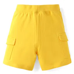 Babyhug Single Jersey Knit Sleeveless T-Shirt and Short Set with Tropical Print- Blue & Yellow image 5