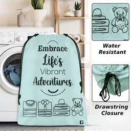 Aura Grey & Black 3 Pieces Printed Foldable Laundry Bags image 3