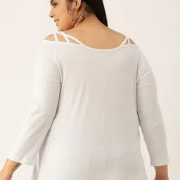 theRebelinme Women Plus Size Off-Shoulder Pure Cotton Top image 3