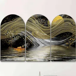 Myntra Elegant Homes Black Set of 3 Piece MDF Other Wall Paintings-picture-20