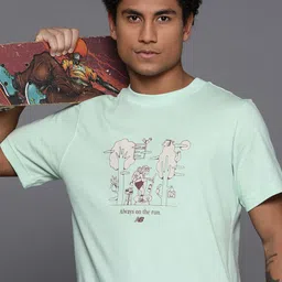 New Balance Printed Pure Cotton Sports  T-shirt-picture-31