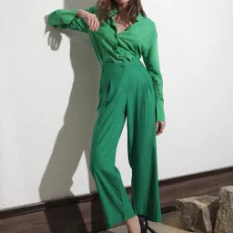 RAREISM Green Viscose Solid Trousers image 4