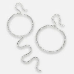 SOHI Silver Gem Studded Choker Necklace image 4