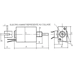 Mecalectro Linear Solenoid 24 V DC 18 to 80N, 810BA83 image 3