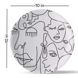 Nestroots Abstract Elegance Black & White Porcelain¿Decorative Wall Plate image 4