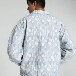 Puma T7 Blue Cotton Relaxed Fit Printed Jacket image 2